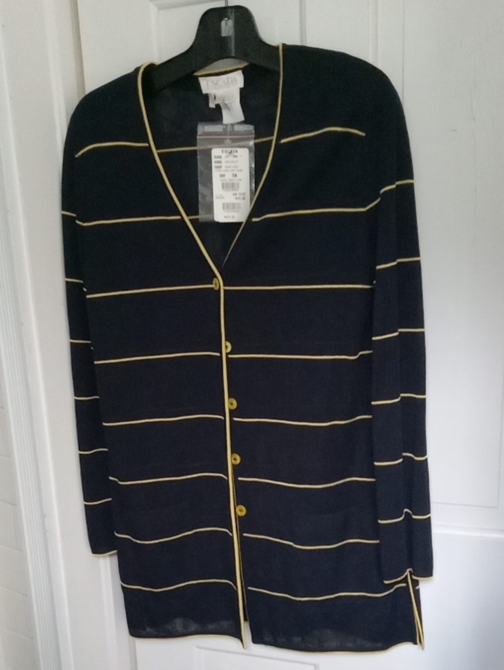 NWT Vintage Escada Margaretha Ley Striped Longline Cardigan Tunic